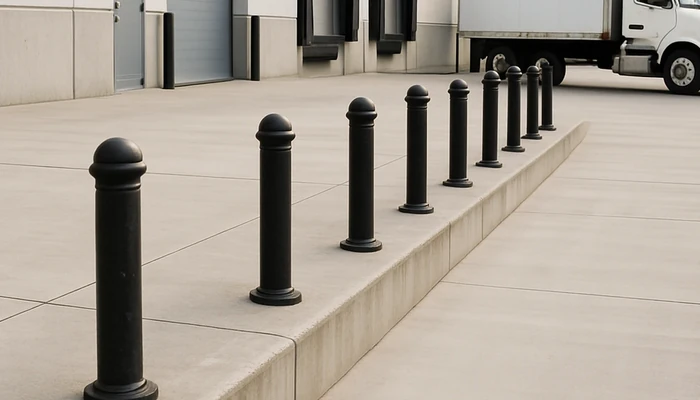 loading dock bollards that do not block deliveries clearance turning radius and impact zones